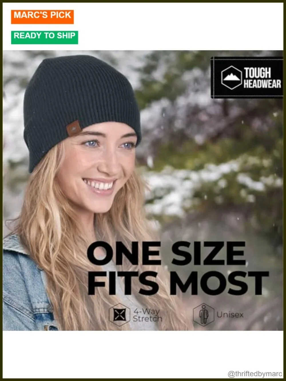 Ribbed Stretch Beanie - 4-Way Stretch Knit Hat for Outdoor Sports, Unisex